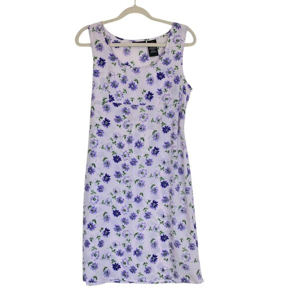 Vintage NO BOUNDARIES Y2K Floral Dress Purple Size Large - Picture 1 of 6